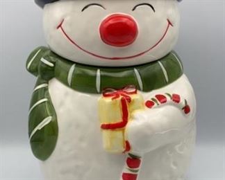 Ceramic Cookie Jar Snowman 9-O823