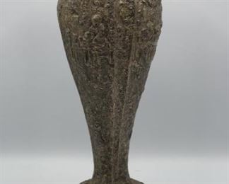 Barbour Silver Plate Co Tavern Scene Filigree Vase