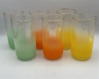 Libbey Vintage Blendo Glasses, Set of 6, Gold