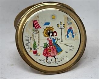 Midcentury Powder Compact Makeup Clamshell