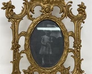 Cast Iron Photo Frame Oval w Repair