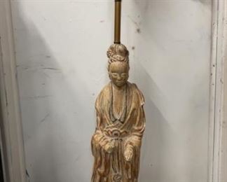 Vintage Chinese Chalkware Lamp