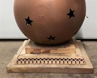 Metal Orb on Base Yard Decor Vintage