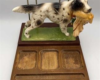 Vintage Wooden Valet Organizer w Ceramic