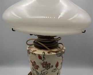 Antique Lamp Cast Iron Base Converted Electric