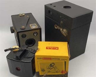 Vintage Cameras, Brownie #2A, Ansco, Baby Kodak