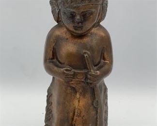 Antique Early 1900s Copper-Tone Die Cast Indian