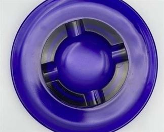 Art Deco Cobalt Blue Ashtray 6.5” D