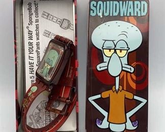 NIB Burger King 2004 SpongeBob Squidward Watch