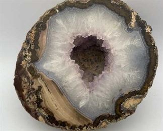 Geode Half, Quartz and Amethyst Crystal 5”