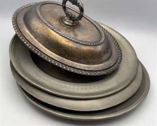 Dollman London Pewter Plates SP Covered Serving