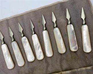 Set of 8 Mother of Pearl Horsd’oeuvre Picks 