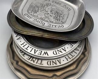 Lot of Pewter / SP Decorative Plates, MCM
