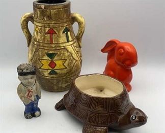 Vintage Ceramic Homewares Decor, Turtle, Bunny