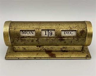 Park Sherman Desktop Turnstile Calendar Brass