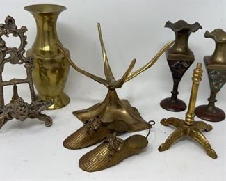 Vintage Brass Vase Photo Stand Vases