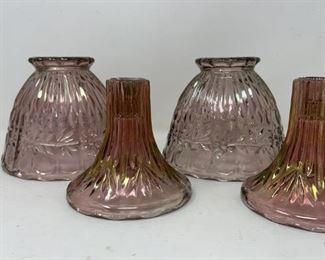 Carnival Glass Lantern Pair Fairy Lamp