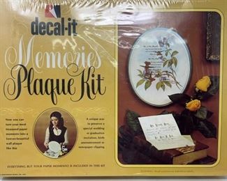 Sealed 1973 Decal-it Memories Plaque Craft Kit