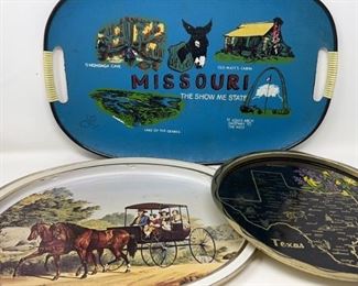 Vintage Trays Missouri Texas Horse & Buggy