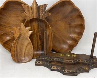 Monkeypod Bowls Pineapple Handpainted Wood