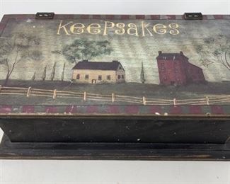 Wooden Keepsakes Trinket Stash Box