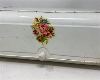 Breadbox Vintage Decoware Appliqué Metal
