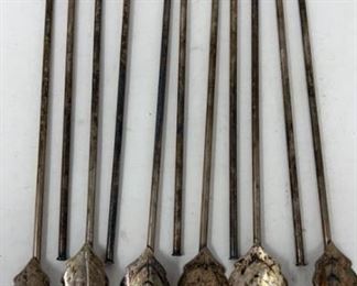 Vintage Silverplate Parfait Spoon Straws