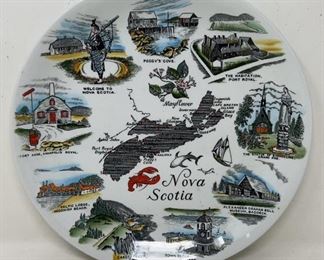 1960s Nova Scotia Canada Souvenir Plate 10”