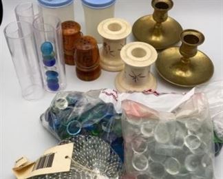 Glass Decorative Rocks, Salt Pepper Shakers