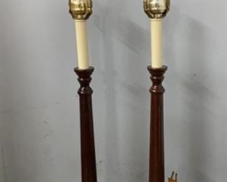 Pair of Lamps, Bases Only, No Shades, 29” Tall