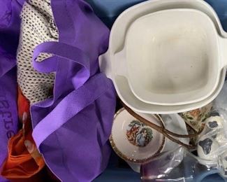 Lot of Fabrics, Scarves, Casseroles, Vintage