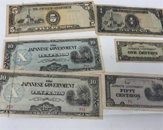 WW2 Era Foreign Currency Japanese Pesos
