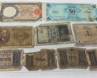 WW2 Era Foreign Currency Italy Lire