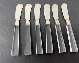 Porter Blanchard Sterling Lucite 6pc Butter Knives