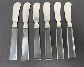 Porter Blanchard Sterling Lucite 6pc Butter Knives