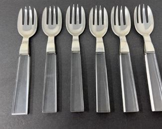 Porter Blanchard Sterling Lucite Ice Cream Forks
