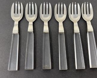 Porter Blanchard Sterling Lucite Ice Cream Forks