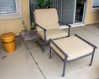 Outdoor chair with ottoman