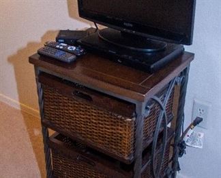 Wicker 2 drawer shelf, TV