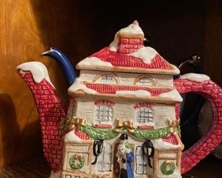 Tons of Fitz and Floyd tea pots for every occasion. Christmas, Easter, etc... plates and pitchers too.