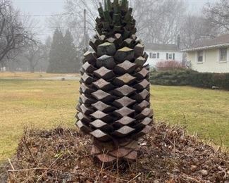 . . . large resin pineapple -- great yard art -- not shown is a tall resin pineapple tree