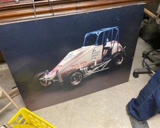 . . . a large race car poster