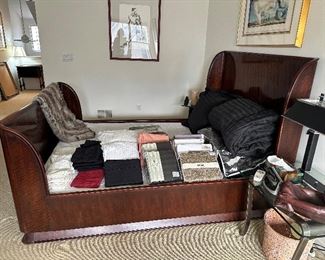 Ralph Lauren for Henredon Modern Metropolis mahogany bed, queen size.