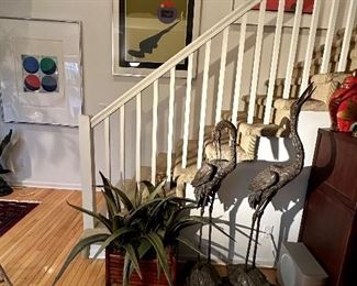 Large bronze Wildwood Turtle Back Cranes.