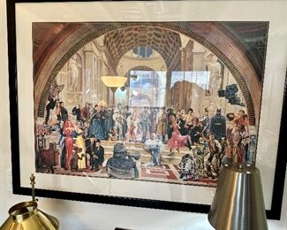 "100 Years of Film" by Renato Casaro framed poster.