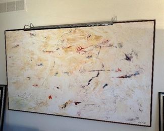 Large contemporary oil painting with light.