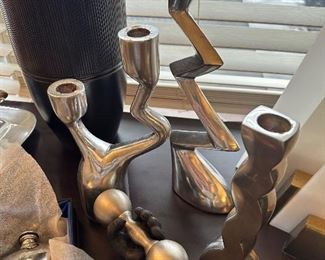 Michael Hilton aluminum candlesticks.