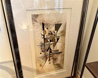 One of two abstract art pieces purchased from the Manoogian Mansion through DuMouchelles.