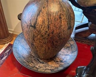 Beautiful wood bowl and vase from the Philippines.