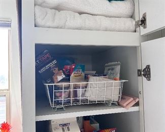 Linen closet, towels & care items.